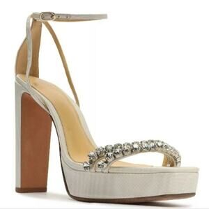 Alexandre Birman Agnes Plateau Embellished Sandals White 37